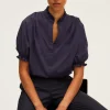 Blouse en coton à col montant | Pablo Online