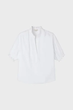 Blouse en coton à col montant | Pablo Clearance
