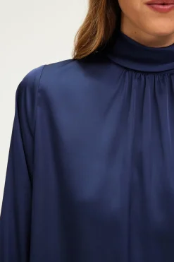 Blouse en satin à col montant - BERYLL | Pablo Hot