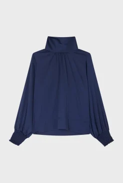 Blouse en satin à col montant - BERYLL | Pablo Hot
