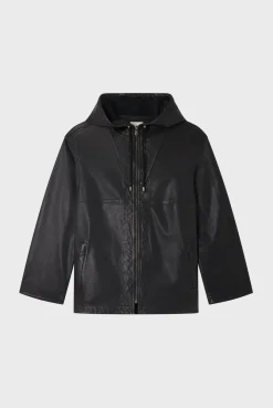 Blouson en cuir à capuche - JANICE | Pablo Fashion