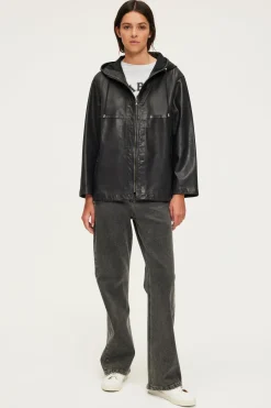 Blouson en cuir à capuche - JANICE | Pablo Fashion