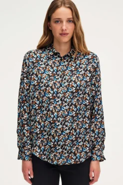 Chemise à fleurs en satin - BERNICE | Pablo Cheap