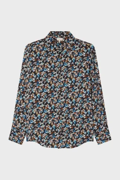 Chemise à fleurs en satin - BERNICE | Pablo Cheap