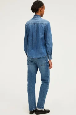 Chemise en jean et col lavallière - BRYONY | Pablo Discount