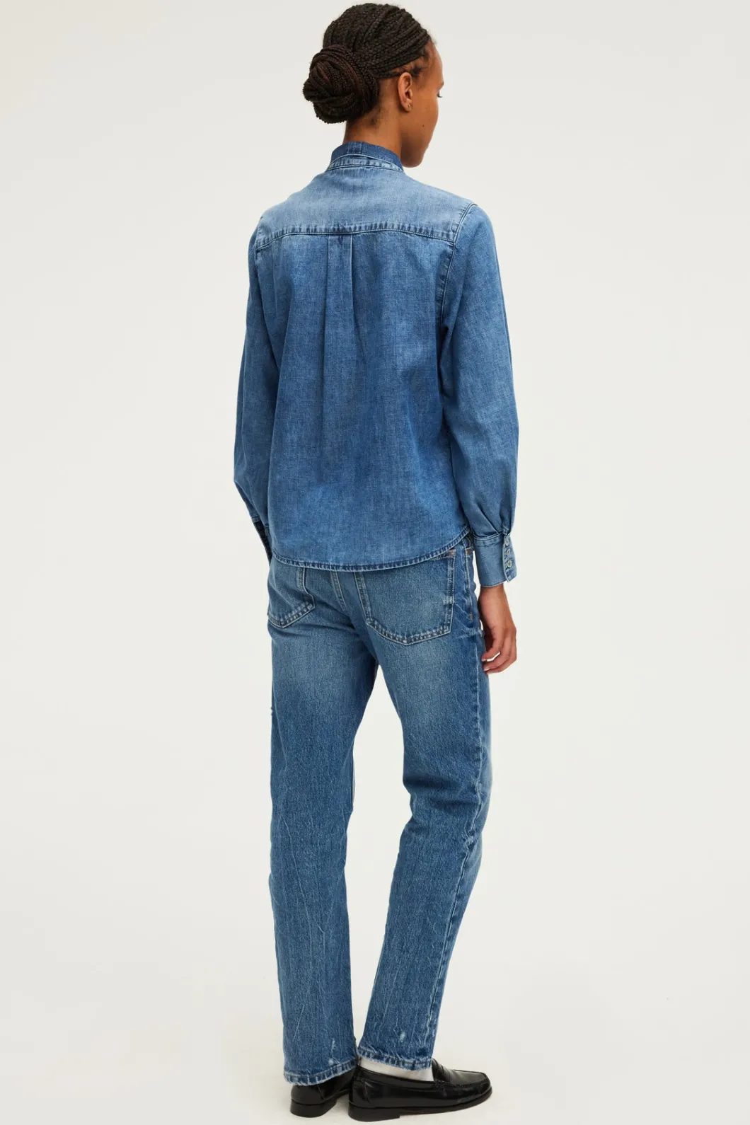 Chemise en jean et col lavallière - BRYONY | Pablo Discount