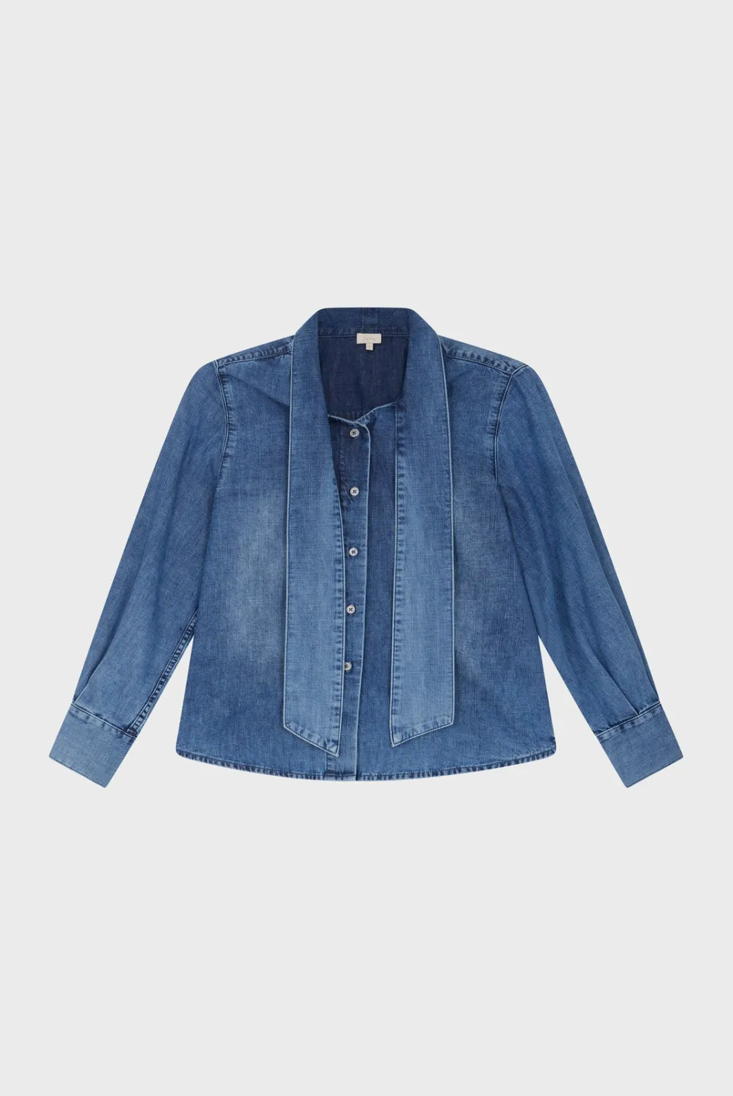 Chemise en jean et col lavallière - BRYONY | Pablo Discount