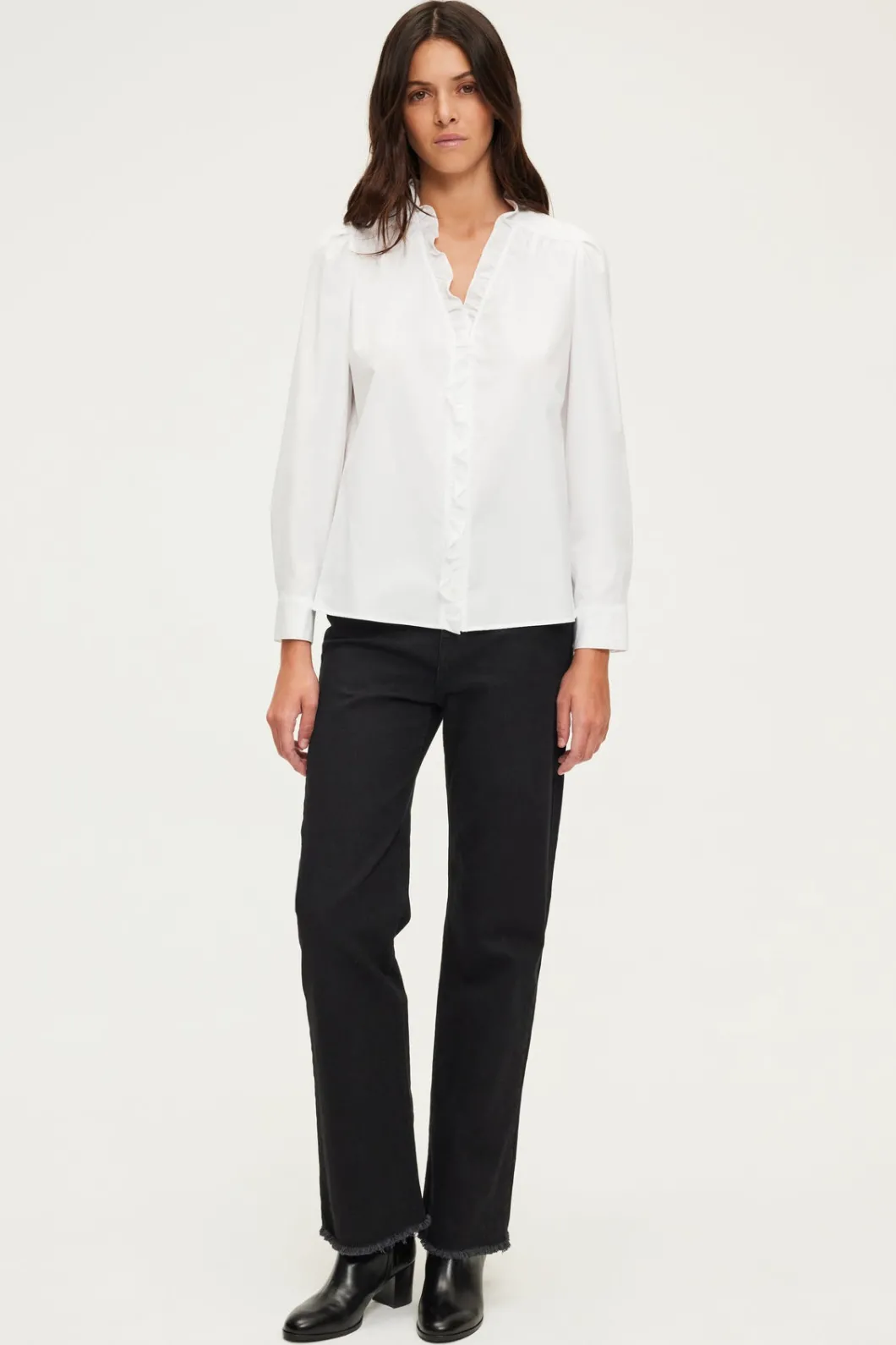 Chemise en popeline de coton et volants - CALLISTO | Pablo Cheap
