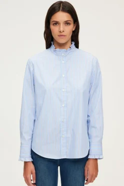 Chemise rayée à col montant - BAIDY | Pablo Cheap
