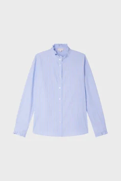 Chemise rayée à col montant - BAIDY | Pablo Cheap