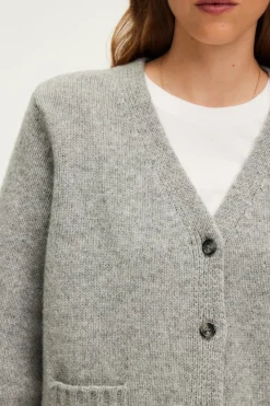 Gilet gris chiné à col V - JOZIE | Pablo Online