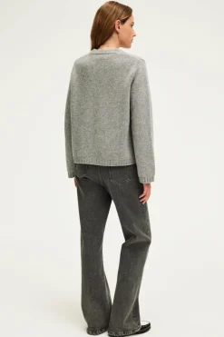 Gilet gris chiné à col V - JOZIE | Pablo Online