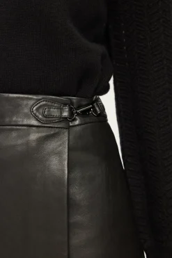 Jupe courte portefeuille en cuir - CARMINE | Pablo Cheap