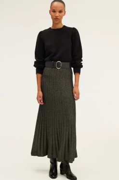 Jupe midi à côtes et lurex - CLAIRETTE | Pablo Outlet