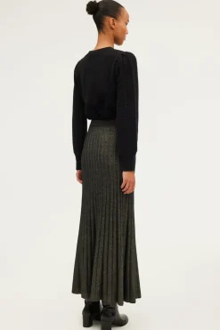 Jupe midi à côtes et lurex - CLAIRETTE | Pablo Outlet