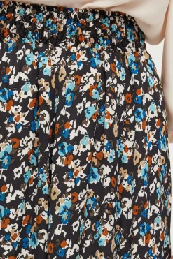 Jupe midi en satin à fleurs - CERES | Pablo Discount