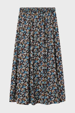 Jupe midi en satin à fleurs - CERES | Pablo Discount