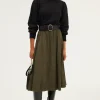 Jupe midi en velours fluide - CEPHISE | Pablo Sale