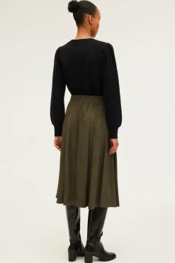 Jupe midi en velours fluide - CEPHISE | Pablo Sale