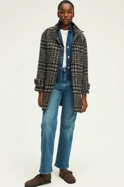 Manteau col montant à carreaux - LYSANDRE | Pablo Cheap