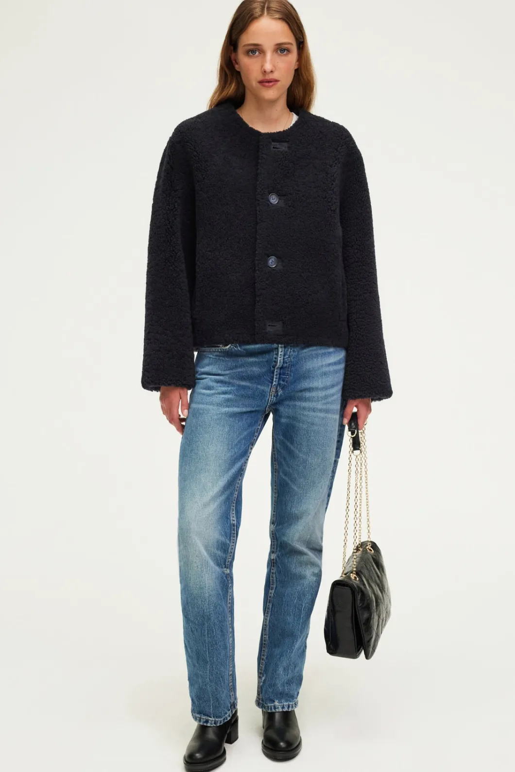 Manteau court réversible en peau lainée - LISON | Pablo New
