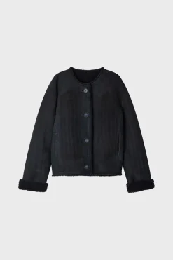 Manteau court réversible en peau lainée - LISON | Pablo New