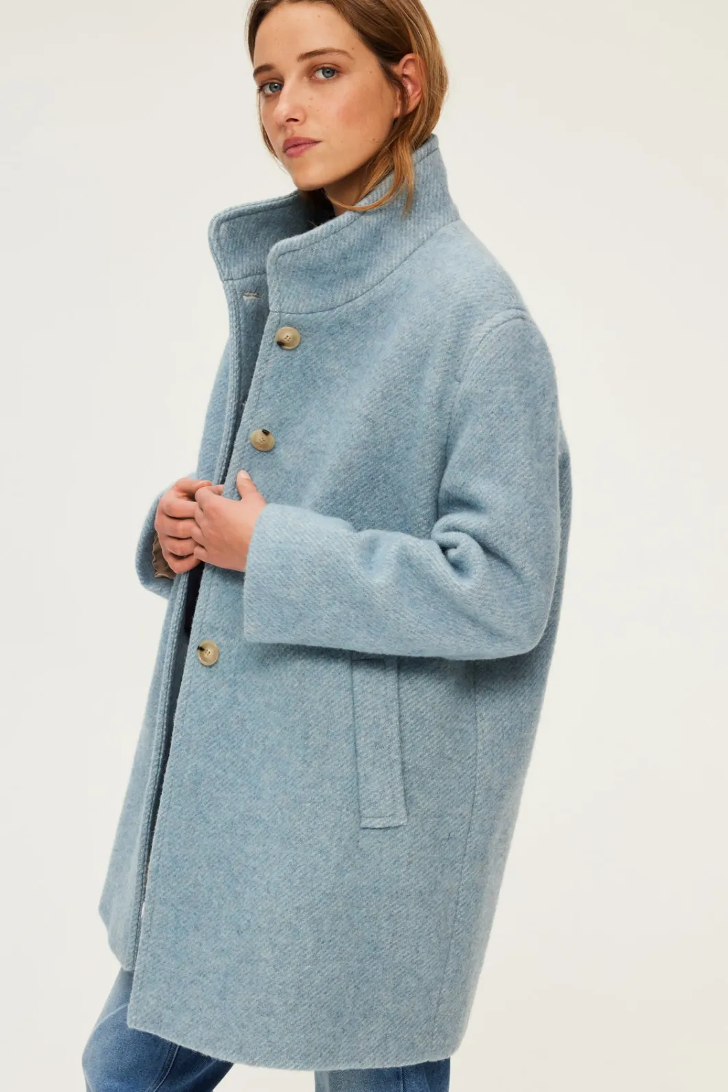 Manteau droit en laine vierge - LEONA | Pablo Online