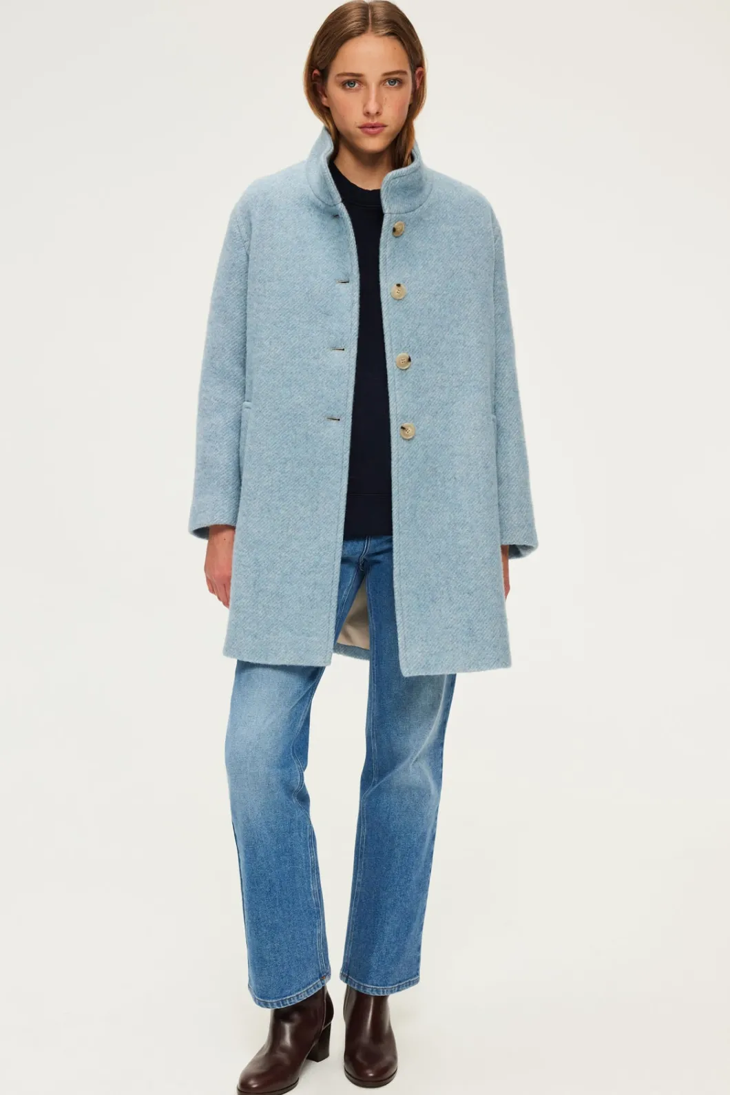 Manteau droit en laine vierge - LEONA | Pablo Online