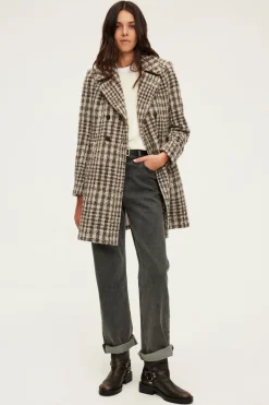 Manteau mi-long cintré à carreaux - LIVIE | Pablo Sale
