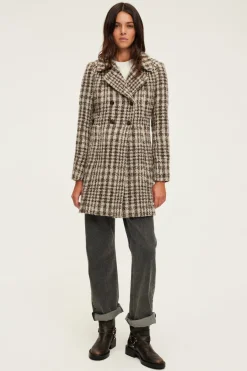 Manteau mi-long cintré à carreaux - LIVIE | Pablo Sale