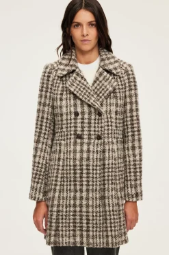 Manteau mi-long cintré à carreaux - LIVIE | Pablo Sale
