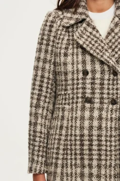 Manteau mi-long cintré à carreaux - LIVIE | Pablo Sale