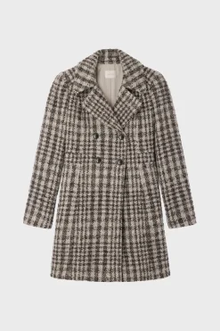 Manteau mi-long cintré à carreaux - LIVIE | Pablo Sale