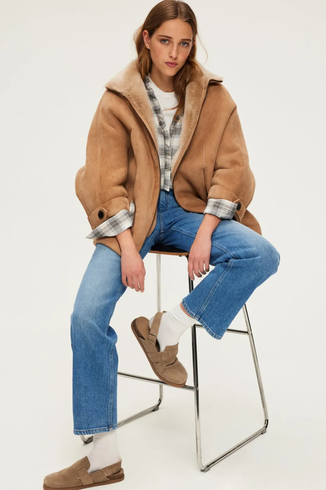 Manteau réversible en peau lainée - LYSA | Pablo Outlet