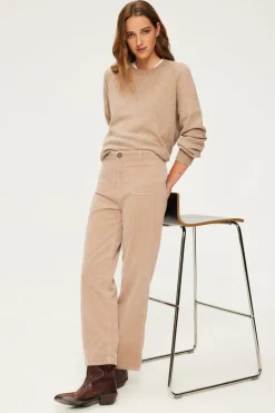 Pantalon droit en velours beige - NANETTE | Pablo Best