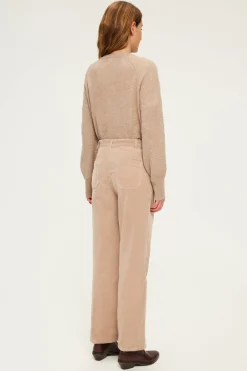 Pantalon droit en velours beige - NANETTE | Pablo Best