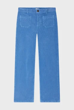 Pantalon droit en velours ciel - NANETTE | Pablo Shop