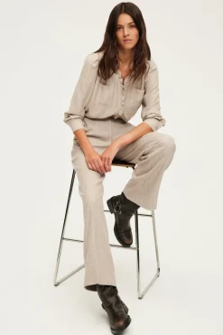 Pantalon large à rayures et sequins - NAYLA | Pablo Hot