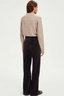 Pantalon large en velours lisse - NAIS | Pablo Discount
