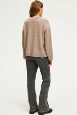 Pull col rond en laine mélangée beige - JOSSIA | Pablo Best