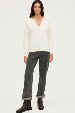Pull écru ajouré en laine - JULICIA | Pablo Discount