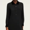 Robe courte à col et manches en velours - SALOI | Pablo Hot
