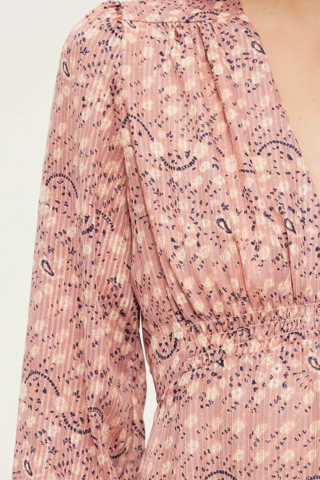 Robe courte à fleurs et lurex - SOLINE | Pablo Sale