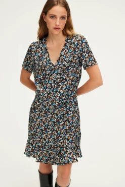 Robe courte cintrée à fleurs - SABRIA | Pablo Sale
