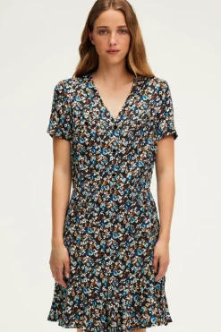 Robe courte cintrée à fleurs - SABRIA | Pablo Sale