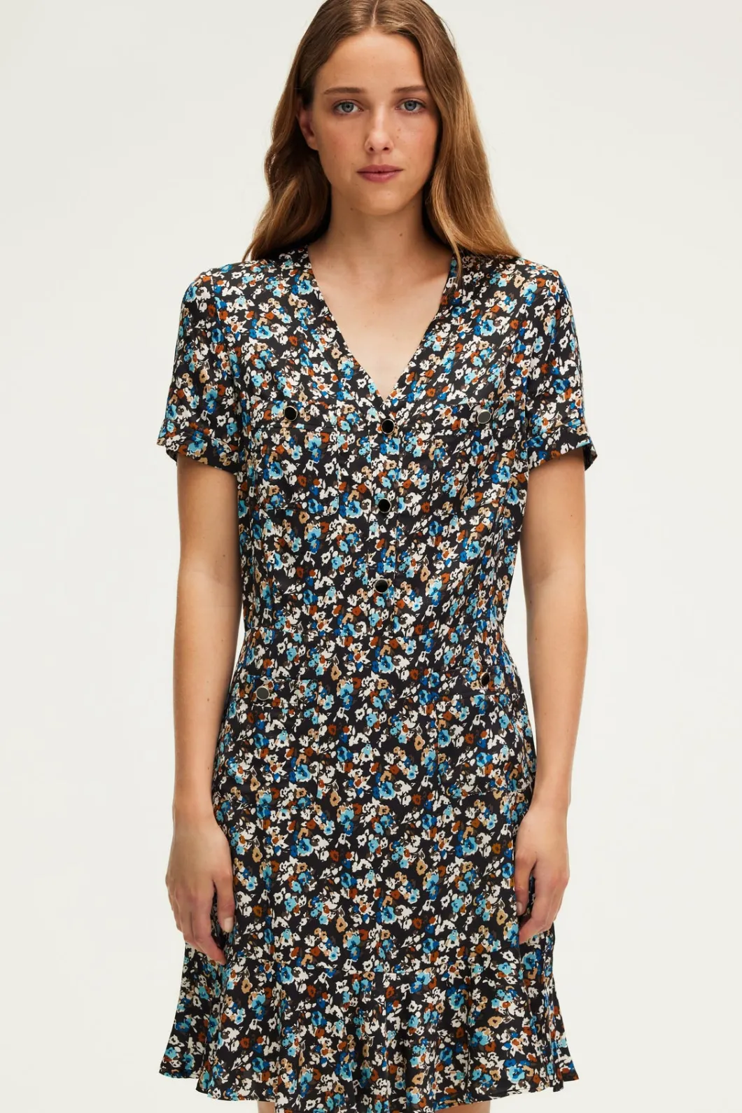 Robe courte cintrée à fleurs - SABRIA | Pablo Sale