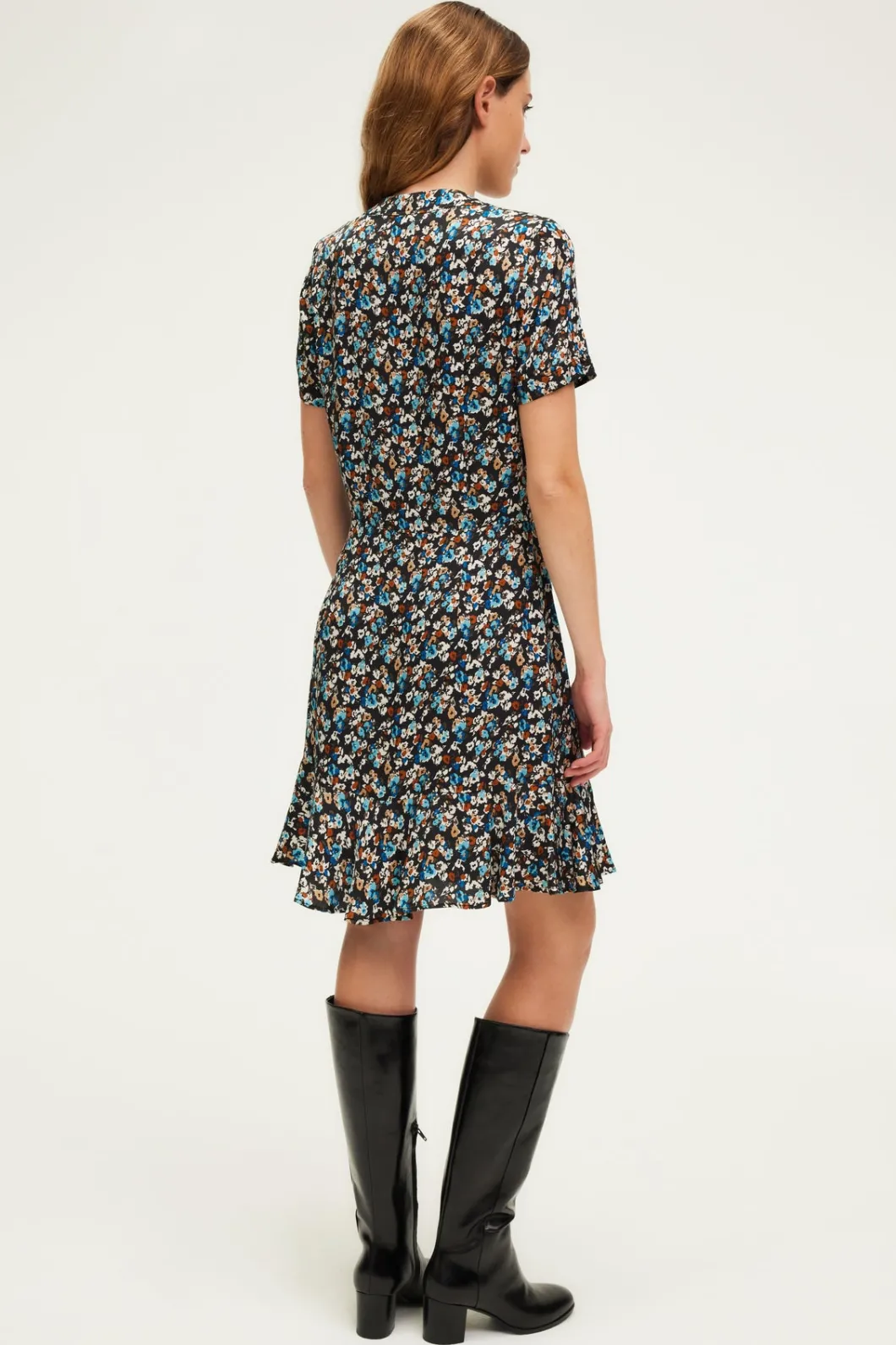 Robe courte cintrée à fleurs - SABRIA | Pablo Sale