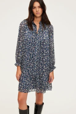 Robe courte en mousseline fleurie - SAMARE | Pablo Shop