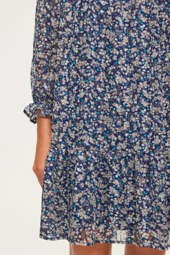 Robe courte en mousseline fleurie - SAMARE | Pablo Shop
