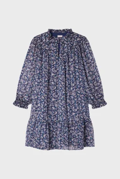 Robe courte en mousseline fleurie - SAMARE | Pablo Shop
